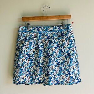 RLX Ralph Lauren Womens Floral Print Layered Detail Athletic Skort Blue Size M